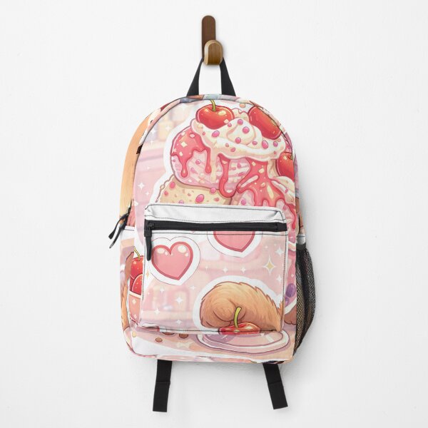 Item preview, Kawaii Teddy Bear Strawberry Ice Cream Sundae – Cute Pastel Dessert Bear Sticker designed and sold by Furfolkz.
