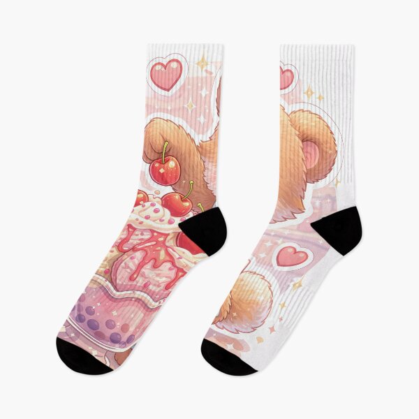 Item preview, Kawaii Teddy Bear Strawberry Ice Cream Sundae – Cute Pastel Dessert Bear Sticker designed and sold by Furfolkz.