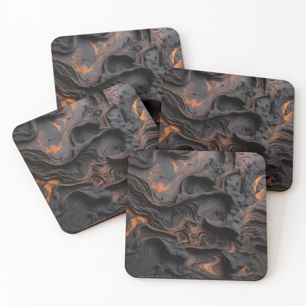 Item preview, Dark Lava Abstract Texture with Glowing Cracks designed and sold by RidaSalArt.