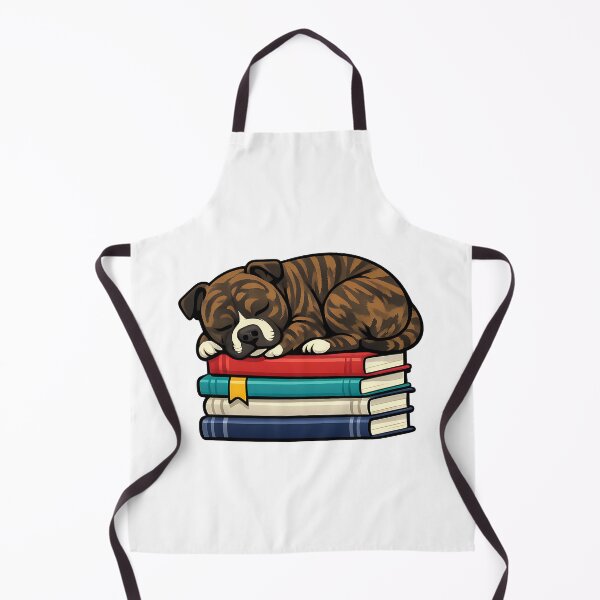 Item preview, Cosy Sleeping Brindle Staffy on Books designed and sold by BestFriendTees.