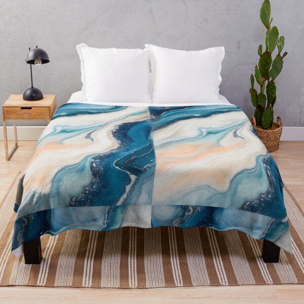 Artikelvorschau, Abstraktes Fluid-Art-Muster aus blauem Ozeanmarmor entworfen und verkauft von RidaSalArt.