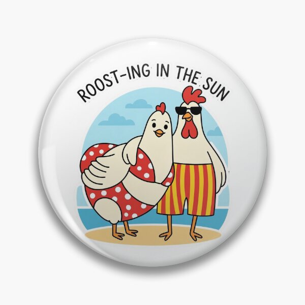 Item preview, Roost-ing in the Sun – Funny Chicken Summer Pun designed and sold by aiqdelicia.
