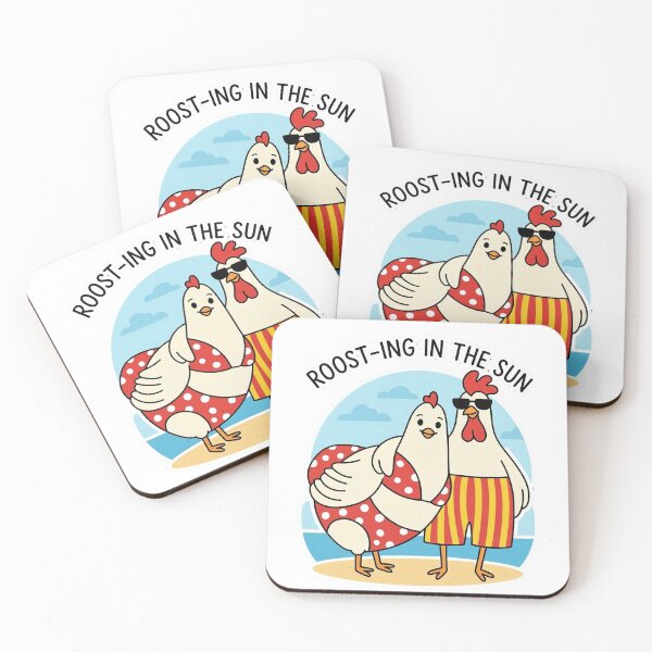 Item preview, Roost-ing in the Sun – Funny Chicken Summer Pun designed and sold by aiqdelicia.