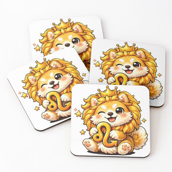 Item preview, Cute Leo Zodiac Chibi Sticker — Kawaii Lion Dog Astrology Art designed and sold by MarchyStudio.