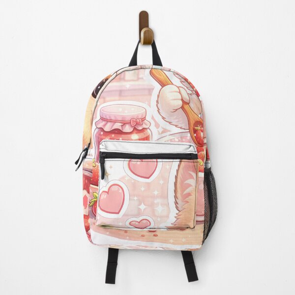 Item preview, Kawaii Kitten Making Strawberry Jam – Cute Pastel Cat Kitchen Dessert Sticker designed and sold by Furfolkz.