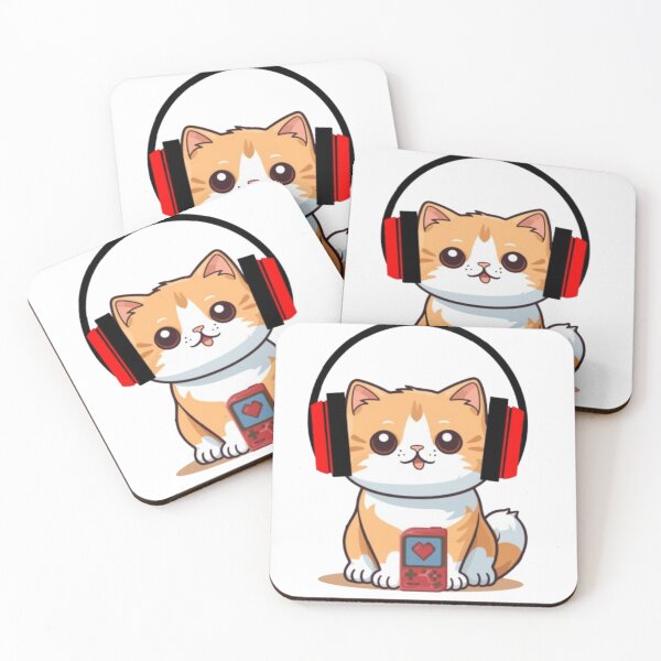 Item preview, Cute Gamer Cat Playing Kawaii Video Games designed and sold by RossyCreaciones.
