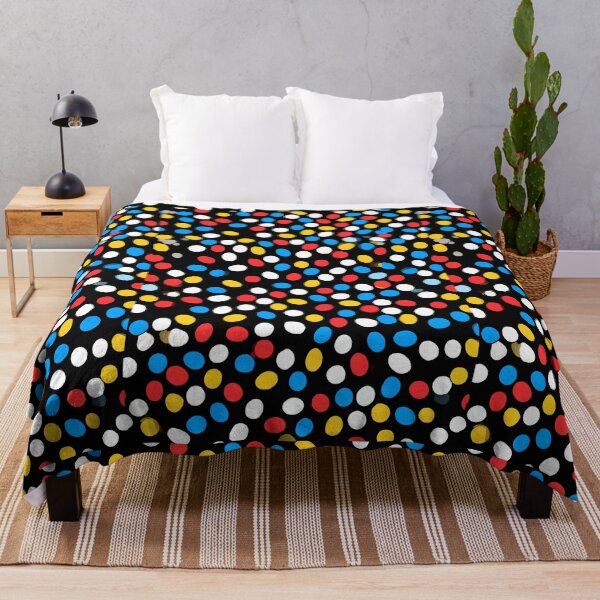 Item preview, Colorful Polka Dot Pattern on Black Background designed and sold by RidaSalArt.