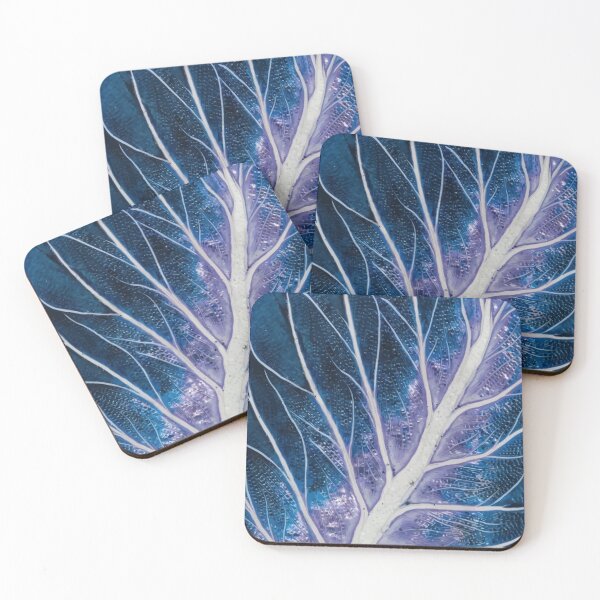 Item preview, Blue Purple Abstract Leaf Vein Texture Macro Art designed and sold by RidaSalArt.