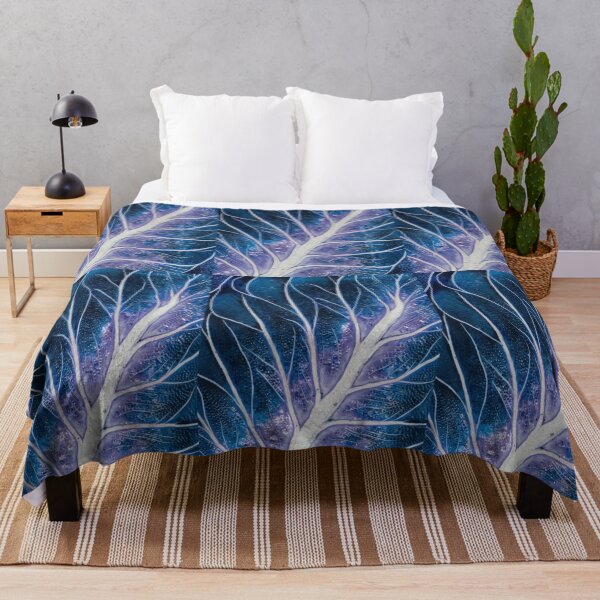 Item preview, Blue Purple Abstract Leaf Vein Texture Macro Art designed and sold by RidaSalArt.