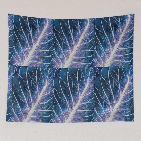 Item preview, Blue Purple Abstract Leaf Vein Texture Macro Art designed and sold by RidaSalArt.