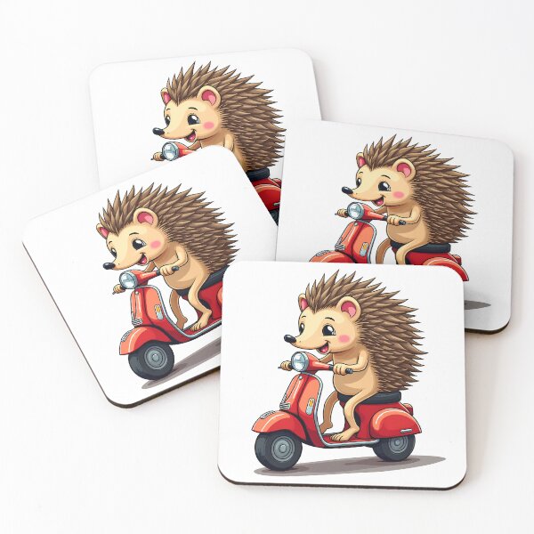 Item preview, Cute Hedgehog Riding Scooter | Funny Animal Vespa Cartoon Gift designed and sold by DesignsByDessie.