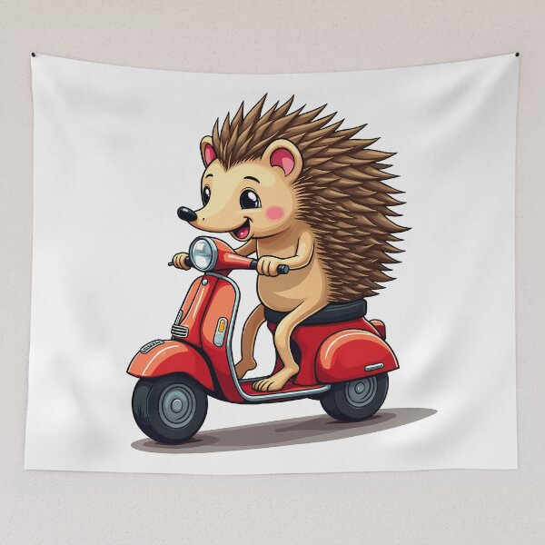 Item preview, Cute Hedgehog Riding Scooter | Funny Animal Vespa Cartoon Gift designed and sold by DesignsByDessie.