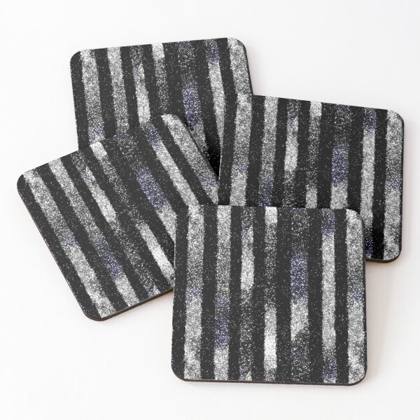 Item preview, Black Silver Glitter Vertical Stripes designed and sold by bubblegoth.
