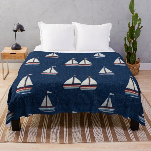 Item preview, Nautical Sailboat Pattern – Vintage Coastal Seamless Design designed and sold by RidaSalArt.