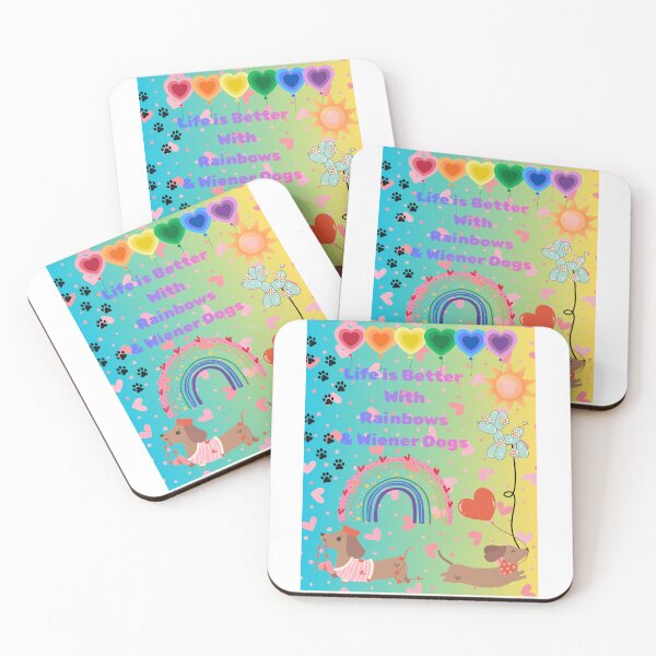 Item preview, Life is Better with Rainbows & Wiener Dogs designed and sold by ArtByTrishiaK.
