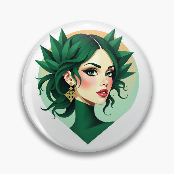 Item preview, Green Dream Luxury Geometric Woman Portrait – Emerald Facet Art designed and sold by GreenDreamArt.