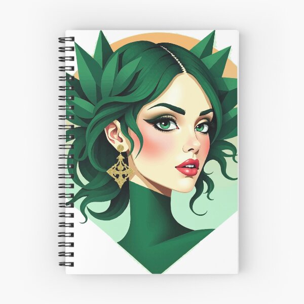 Item preview, Green Dream Luxury Geometric Woman Portrait – Emerald Facet Art designed and sold by GreenDreamArt.