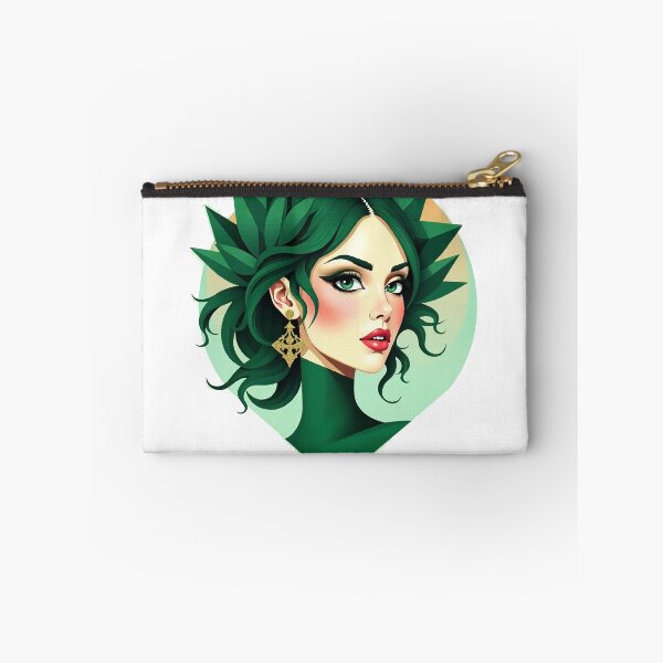 Item preview, Green Dream Luxury Geometric Woman Portrait – Emerald Facet Art designed and sold by GreenDreamArt.