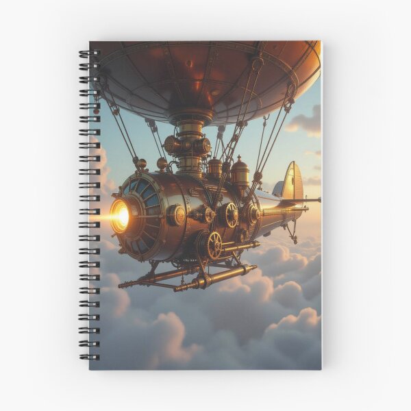 Item preview, Majestic Steampunk Airship drifting through golden skies in retro‑futuristic elegance designed and sold by FotoworldEdel.