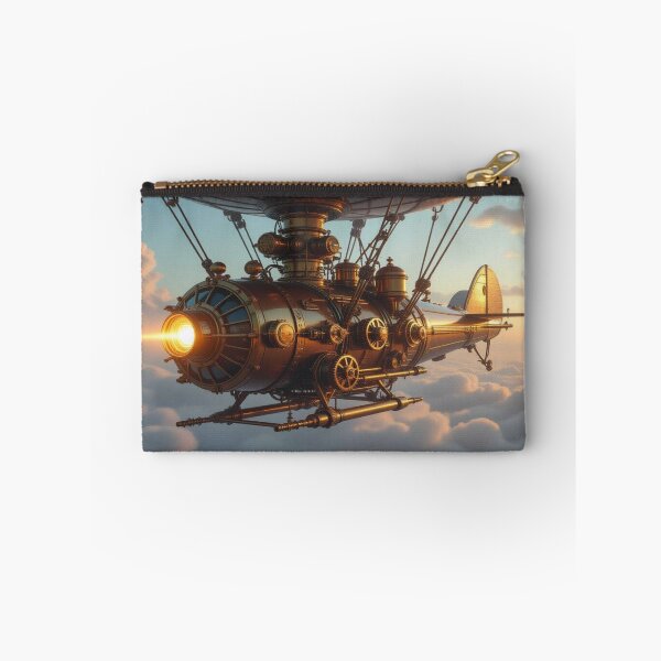 Item preview, Majestic Steampunk Airship drifting through golden skies in retro‑futuristic elegance designed and sold by FotoworldEdel.