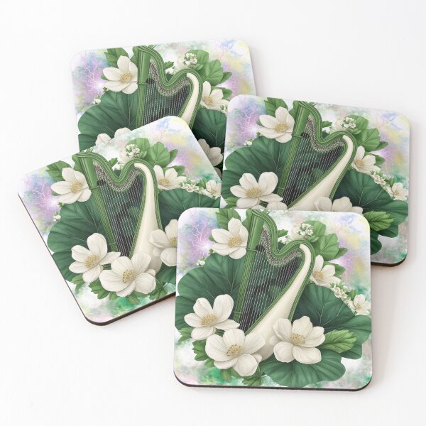 Item preview, Mystical Floral Harp | Botanical Music Illustration designed and sold by ChenEngEng.