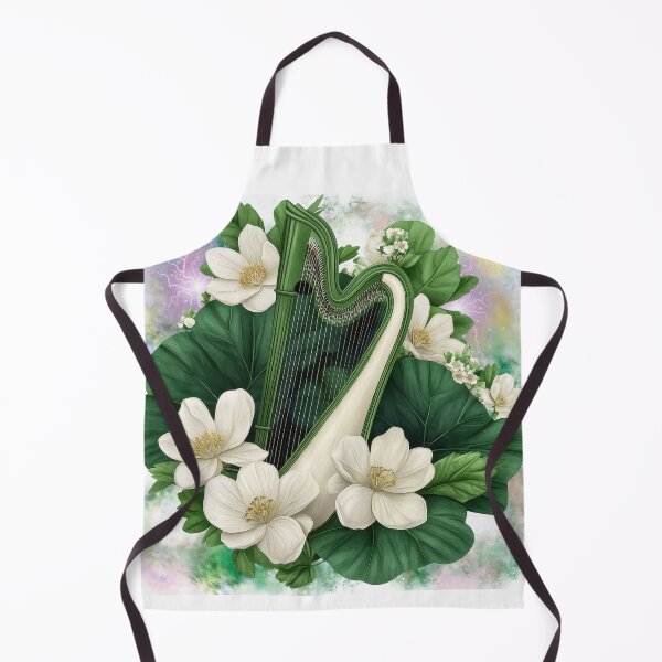 Item preview, Mystical Floral Harp | Botanical Music Illustration designed and sold by ChenEngEng.