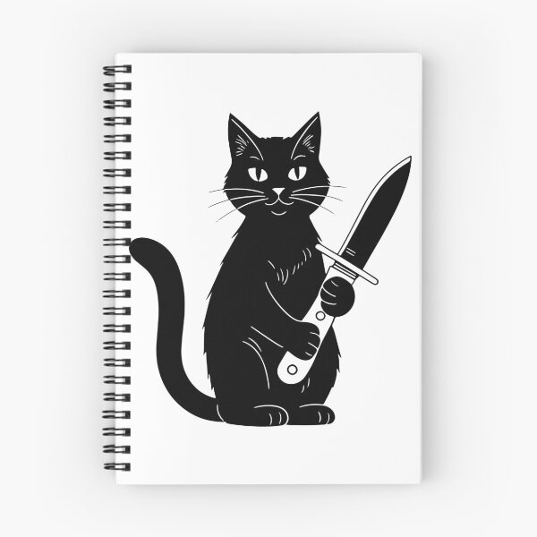 Item preview, Black cat with knife designed and sold by AnnaHolyph.