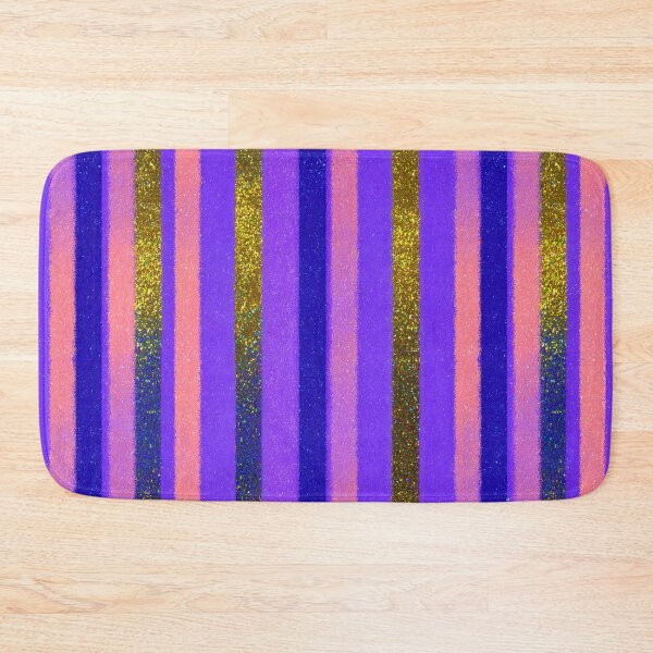 Item preview, Purple Gold Glitter Vertical Stripe Pattern designed and sold by bubblegoth.