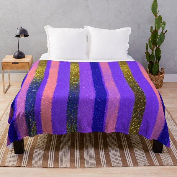 Item preview, Purple Gold Glitter Vertical Stripe Pattern designed and sold by bubblegoth.