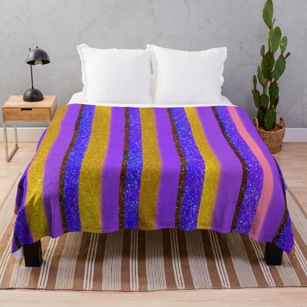 Item preview, Purple Blue Glitter Vertical Stripes designed and sold by bubblegoth.