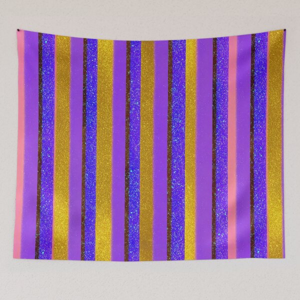 Item preview, Purple Blue Glitter Vertical Stripes designed and sold by bubblegoth.