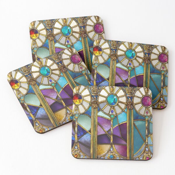 Item preview, Colorful Stained Glass Jewel Flowers designed and sold by Lee Hiller Designs.
