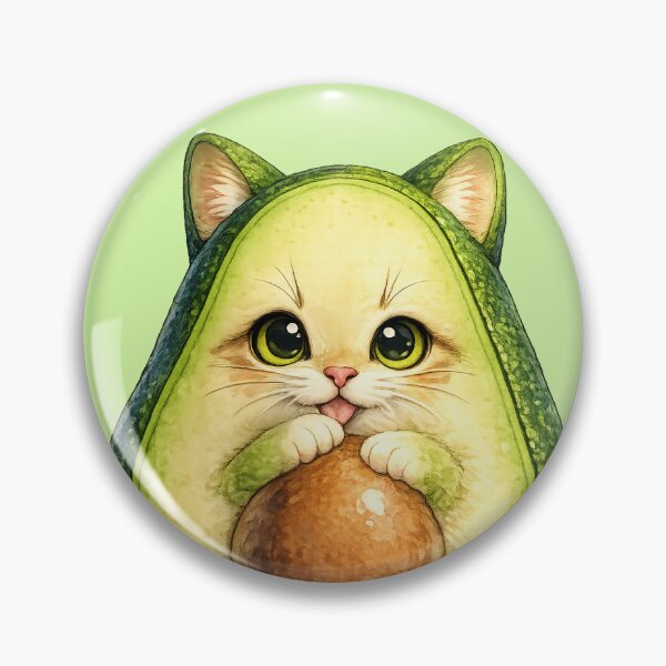 Item preview, avocado kitten designed and sold by PasoaPaso2025.