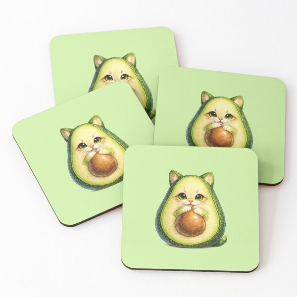 Item preview, avocado kitten designed and sold by PasoaPaso2025.