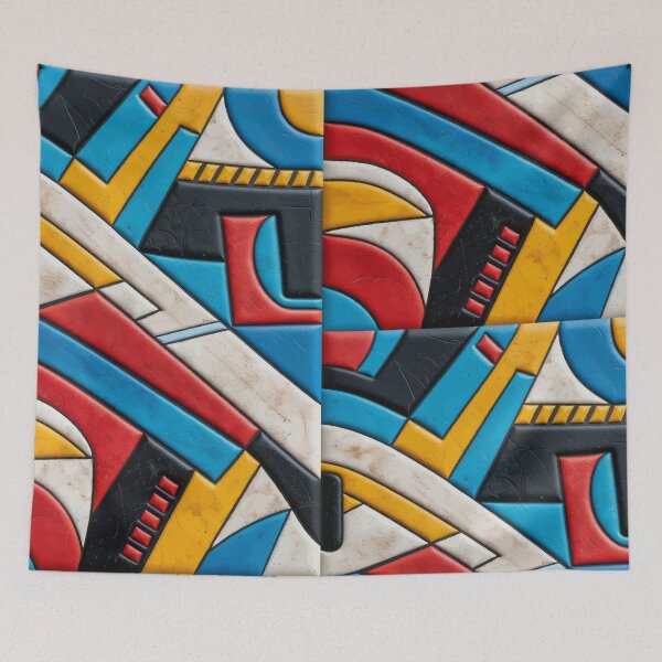 Item preview, Bold Bauhaus Geometric Abstract Pattern designed and sold by RidaSalArt.