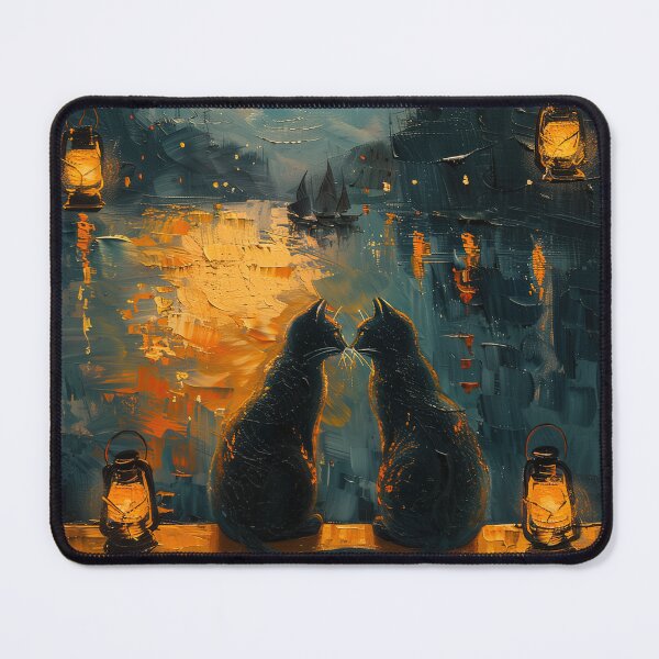 Item preview, Two Black Cats Under Golden Moon designed and sold by Erika Kaisersot.