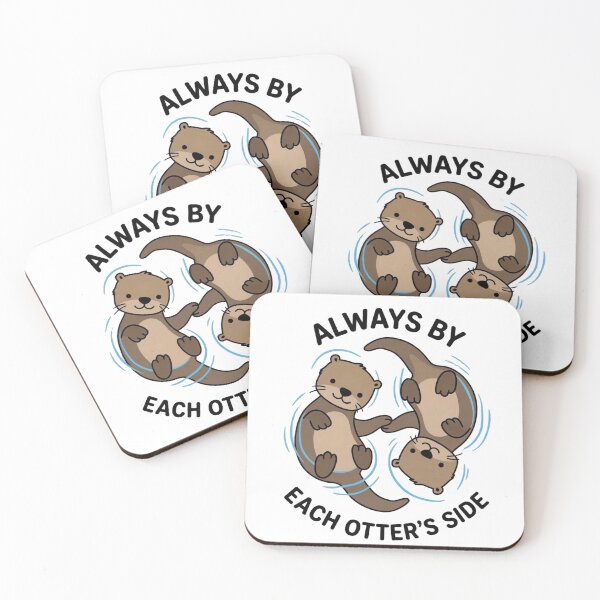 Item preview, Always by Each Otter’s Side – Cute Otter Friendship Pun designed and sold by aiqdelicia.