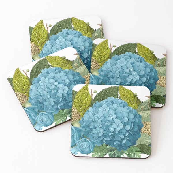 Item preview, Blue Hydrangea Botanical Collage – Elegant Garden Floral Art designed and sold by Angellacelin.