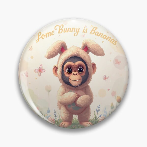 Item preview, Cute Baby Monkey in Bunny Costume With Easter Eggs Standing in Grass — Some Bunny Is Bananas designed and sold by FireOrchid.