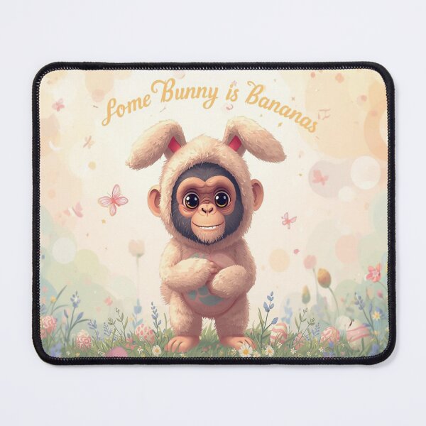Item preview, Cute Baby Monkey in Bunny Costume With Easter Eggs Standing in Grass — Some Bunny Is Bananas designed and sold by FireOrchid.