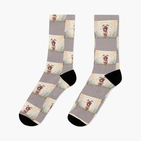 Item preview, Cute Baby Monkey in Bunny Costume With Easter Eggs Standing in Grass — Some Bunny Is Bananas designed and sold by FireOrchid.