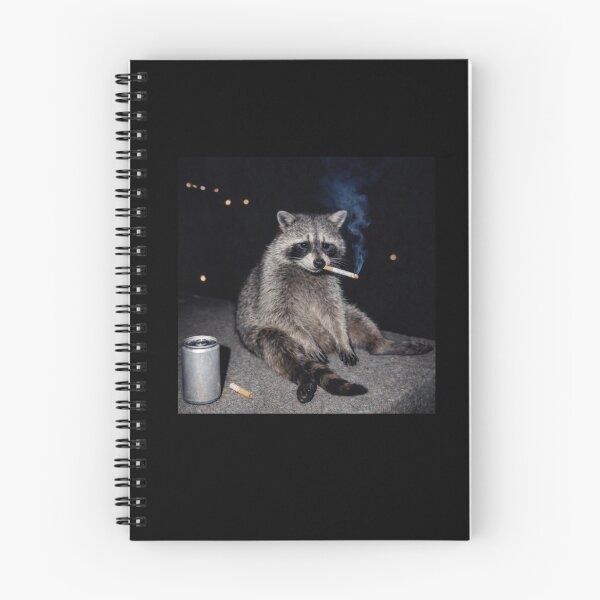 Item preview, Moody Smoking Raccoon Night Scene Art designed and sold by margamPagenberg.