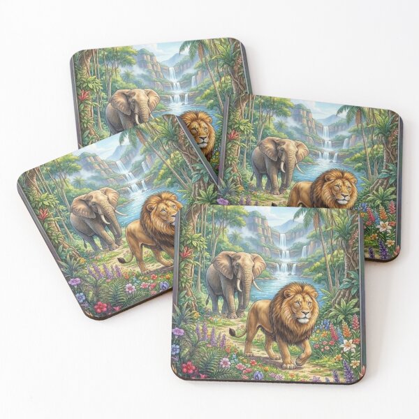 Item preview, lions and elephants designed and sold by PP&RAINBOW SHOP.