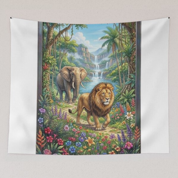 Item preview, lions and elephants designed and sold by PP&RAINBOW SHOP.
