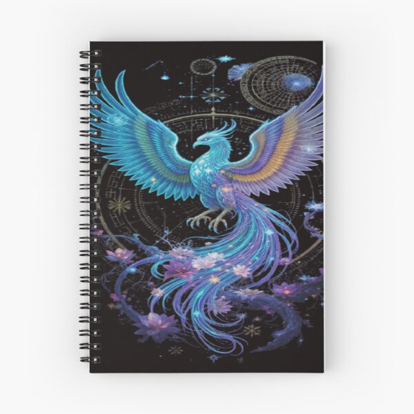 Item preview, Neon Cosmic Phoenix Bird |Mystical Galaxy Sacred Geometry Fantasy Bird designed and sold by ZChrome.