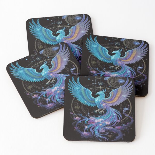 Item preview, Neon Cosmic Phoenix Bird |Mystical Galaxy Sacred Geometry Fantasy Bird designed and sold by ZChrome.