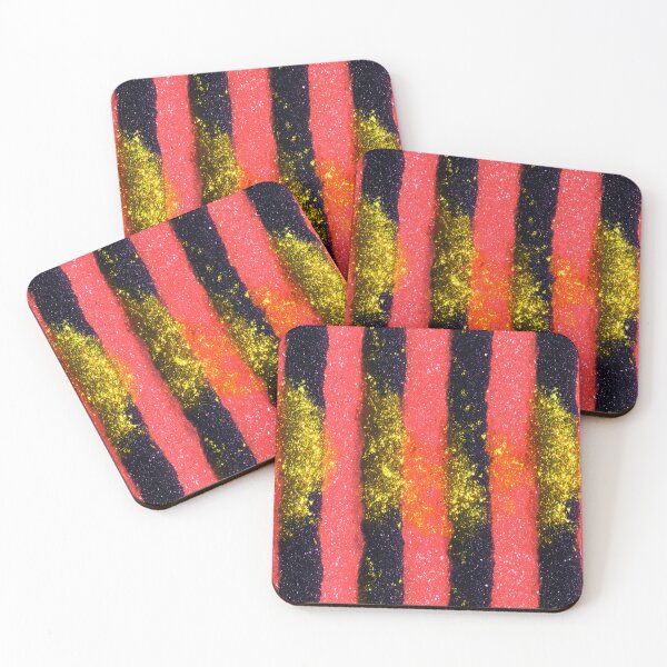 Item preview, Pink Gold Glitter Vertical Stripes designed and sold by bubblegoth.