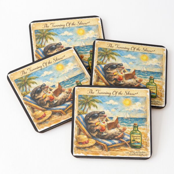 Item preview, The Tanning of the Shrew – Tropical Pun Cartoon designed and sold by Rick London Gifts.