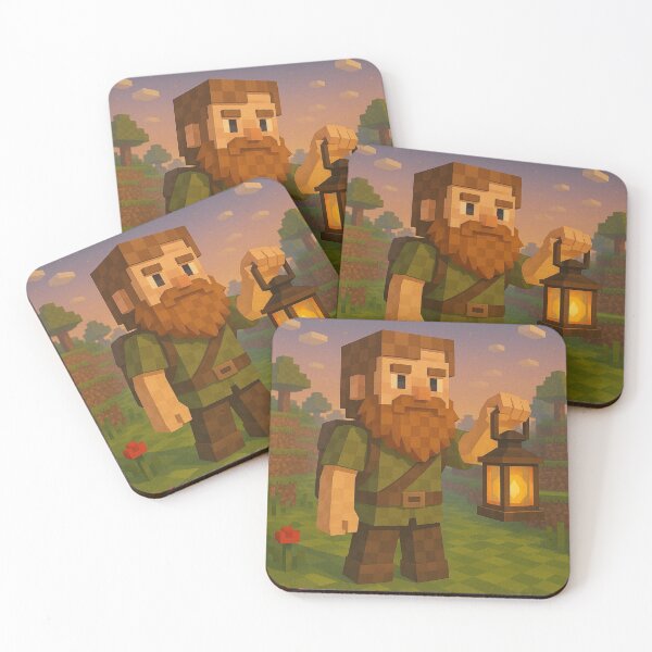 Item preview, Voxel Art Explorer: Adventurer with Flashlight in the Block Forest designed and sold by Nubesss.