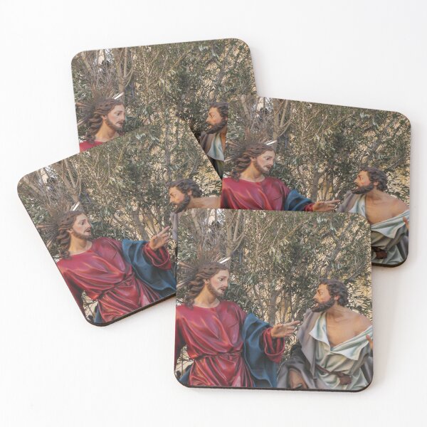 Item preview, Jesus Christ Statue and Disciple Sculpture Amid Olive Tree During Religious Procession and Holy Week Ceremony designed and sold by Nmallia.